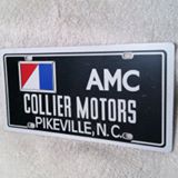 One of the original promotional license plates from Collier Motors AMC